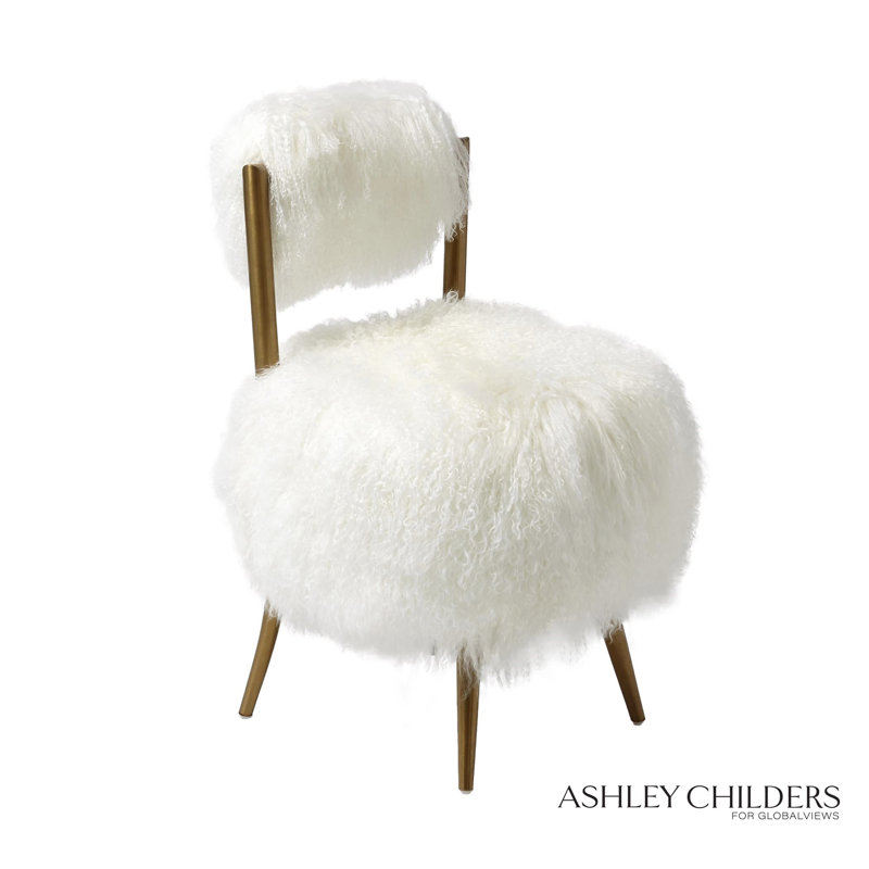 Hailey Chair-Mongolian Lamb-White