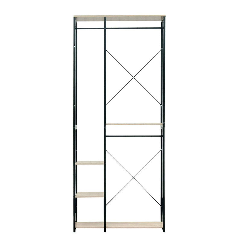 Alelia 90cm Clothing Rack, Black/Light Oak
