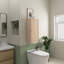 Meuble de salle de bain suspendu de 35,5 cm (14 po), meuble de rangement mural moderne pour petits espaces avec porte et étagères