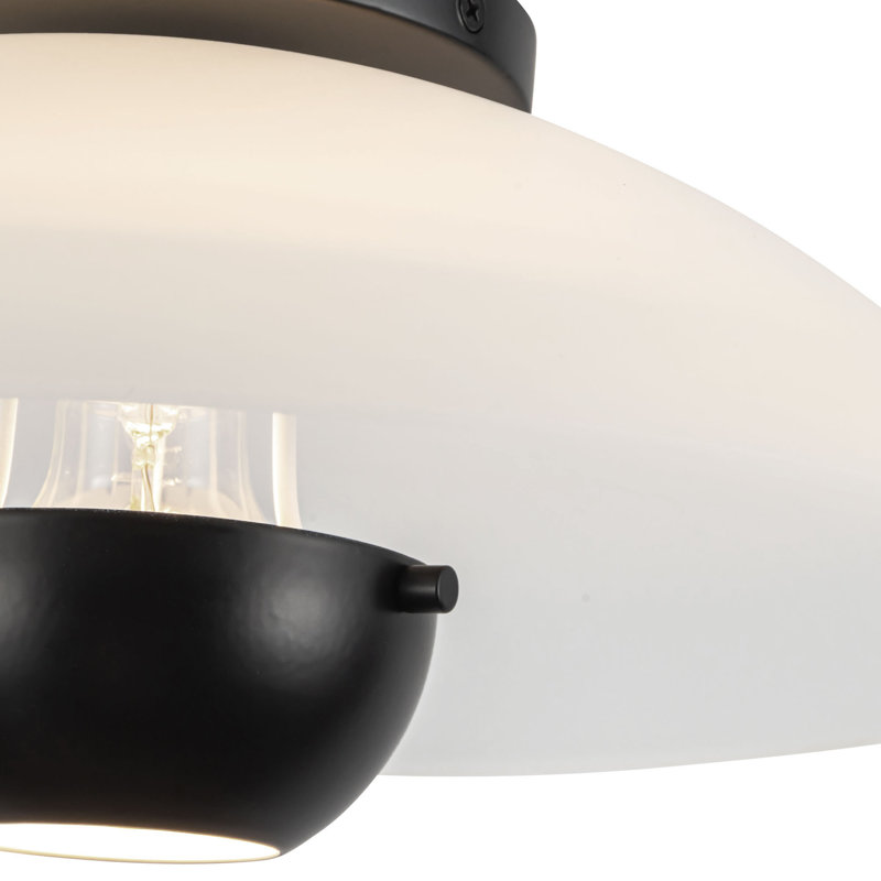 Umbra 14-in Black Semi-Flush Mount, Matte Black, Steel and Glass