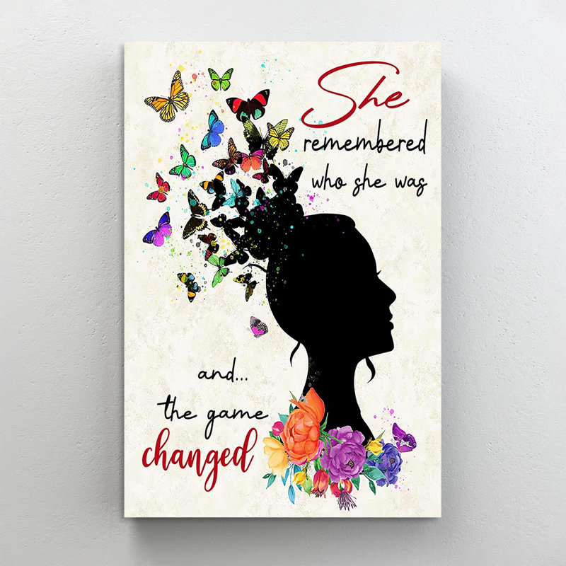 She Sheeded Who She Was and the Game Changed - peinture sur toile tendue, H 36 po x l 24 po x P 1,25 po