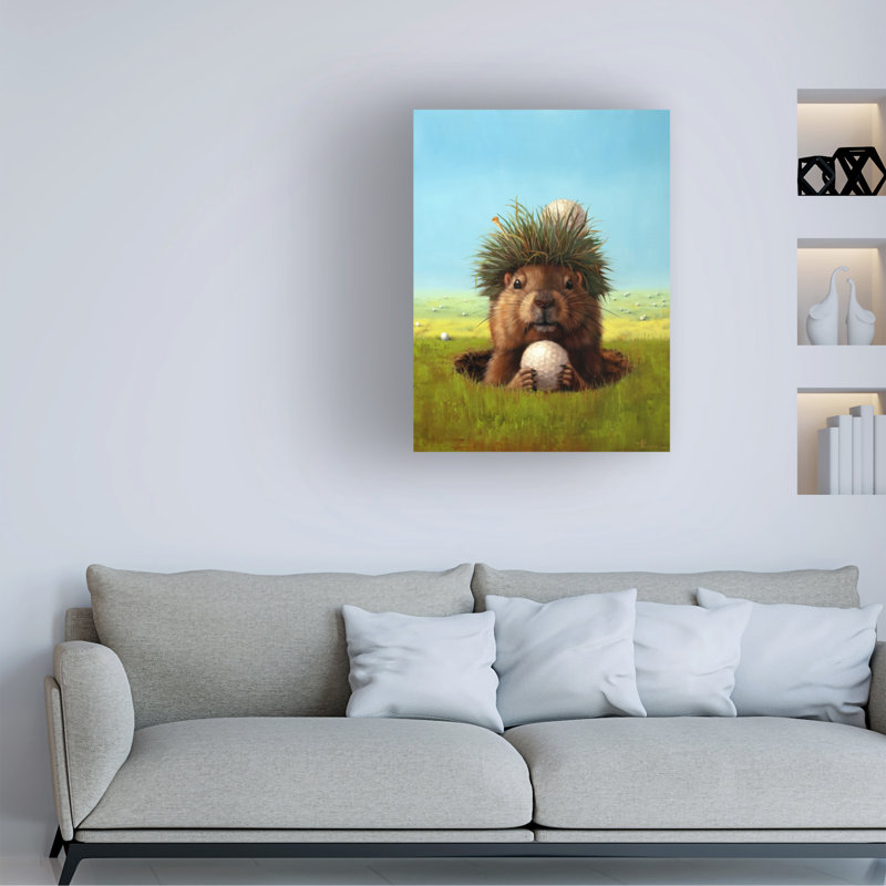 Art mural sur toile tendue - "Ball Hog No. 2" par Lucia Heffernan pour décoration de salon, de chambre à coucher ou de bureau - 24 x 32