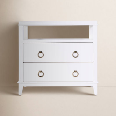 2-Drawer Acacia Nightstand