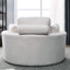 Fauteuil pivotant confortable avec lin et espace de rangement rembourré