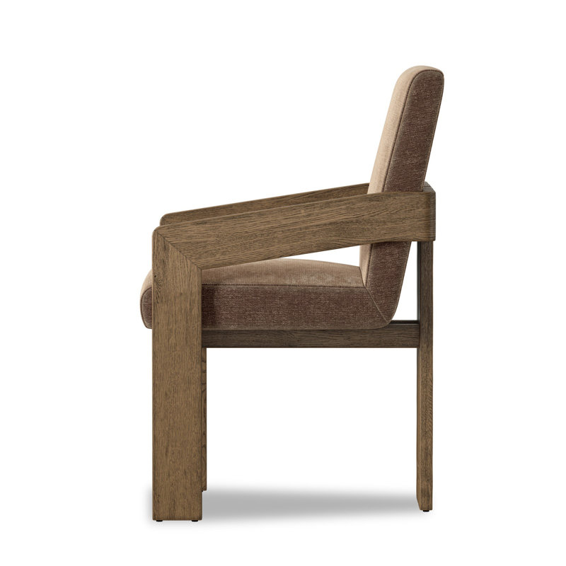 Roxy Upholstered Arm Chair, Smoked Grey, Somerton Ash