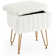 Modern Vanity Stool Chair with 4 Metal Legs and Storage, Multiuse Foot Rest for Makeup Room Bedroom