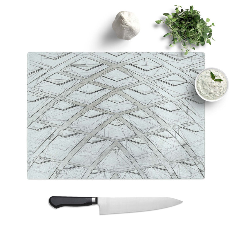 Tempered Glass Sketching the Architecture Vol.18 Chopping Board, 39 cm W x 28.5 cm L