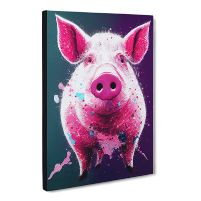 Katiranoma Pig Splash - Wrapped Canvas Print