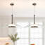 Suspension DEL à 1 lumière de 14 pouces à intensité variable pour îlot de cuisine avec verre transparent (ensemble de 2)
