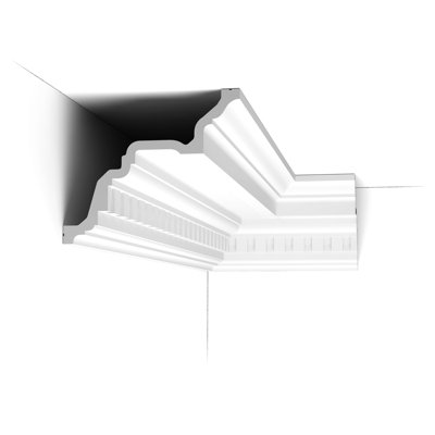 6-11/16 in x 7-11/16 in x 78-3/4 in Dentil Primed White High Density Polyurethane Crown Moulding