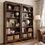 5-Tier Traditional Bookcase, Tall Bookshelf with Curved Decorative Top and Adjustable Shelves, Freestanding Storage Display Cabinet for Living Room, Home Office, Walnut