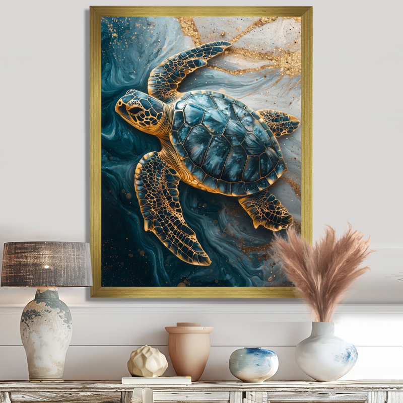 Citally - Animaux, art mural, salon, H 20 po x l 12 po, Reproduction encadrée d'une seule photo, Doré
