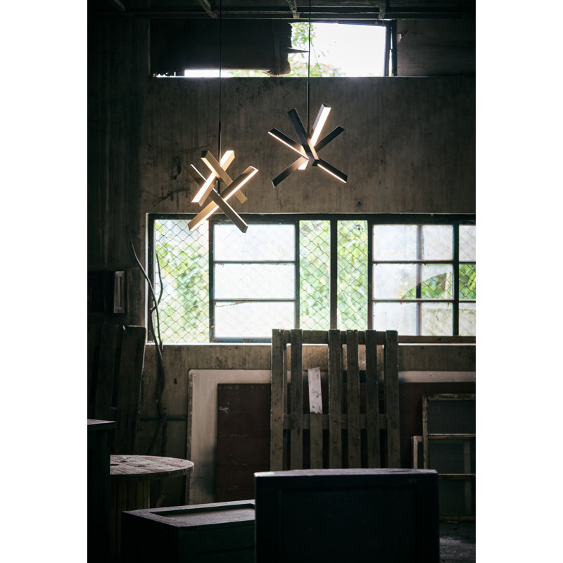 4 - Light LED Pendant, Champagne Gold