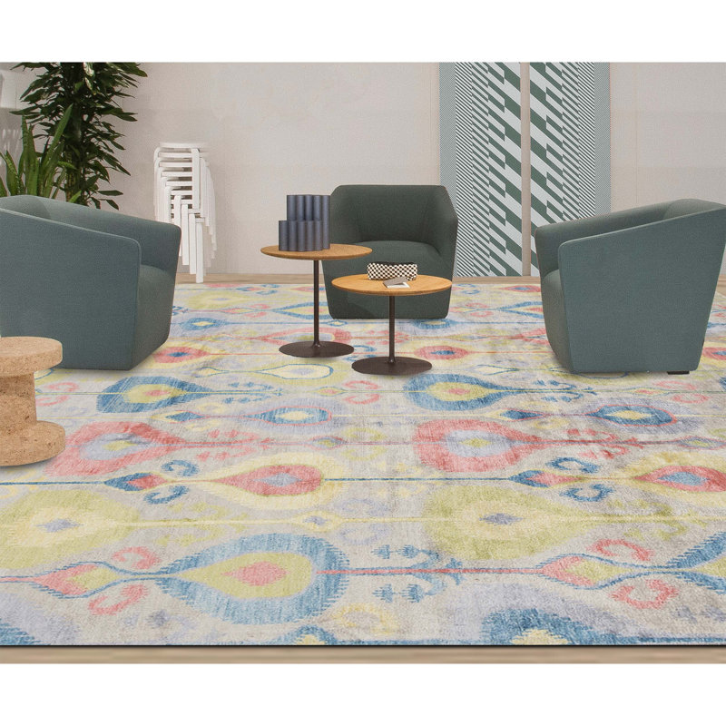 Neo Villa Abstract Area Rug in Yellow/Blue/Red, Rectangle 7'10" x 9'10"