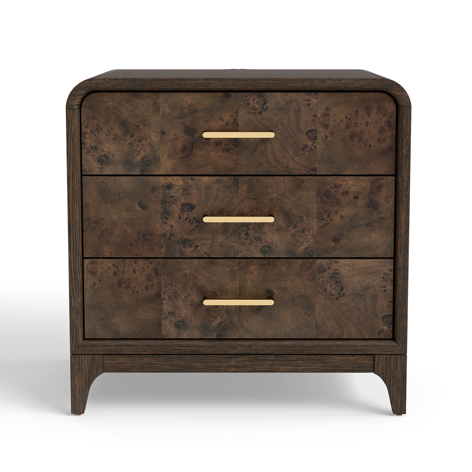 Burl Oak Nightstand, Coffee