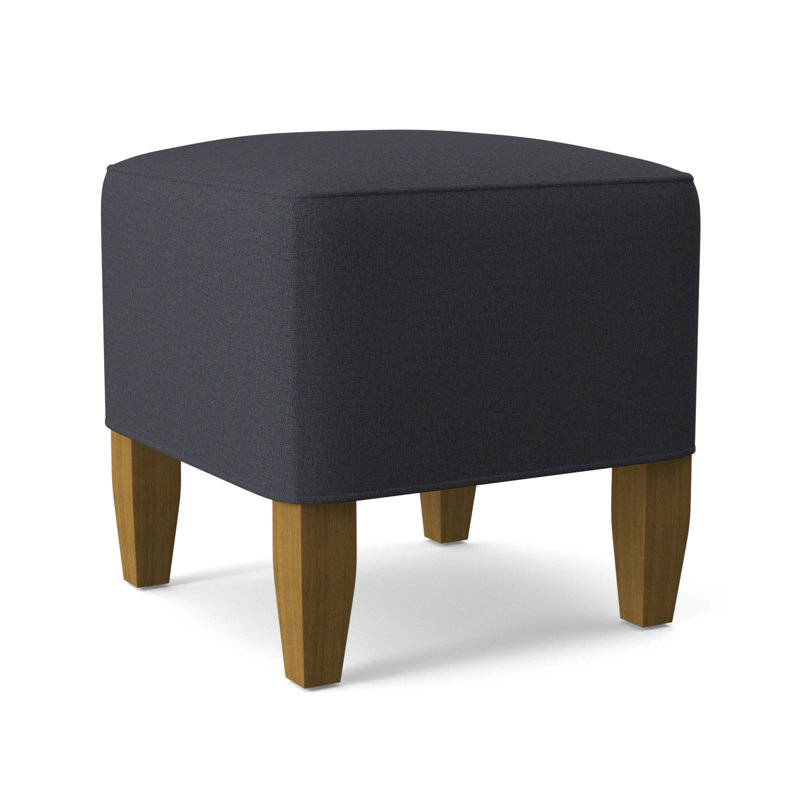 Brooklyn Upholstered Ottoman, Beige Performance Fabric; 0851-73, Honey Finish