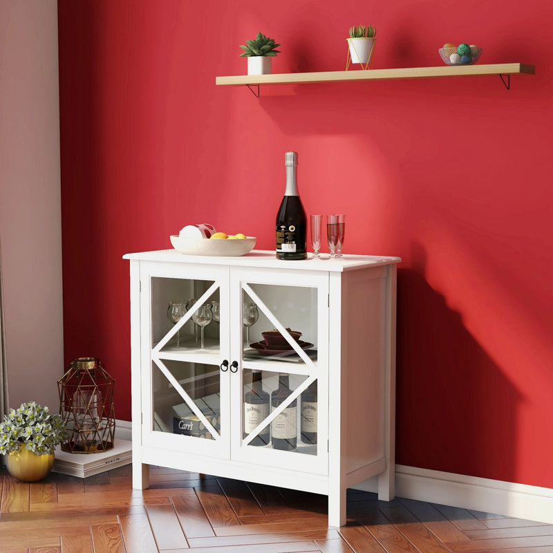 Armoire décorative, buffet, armoire de cuisine avec portes en verre doubles, armoire de rangement décorative pour la maison