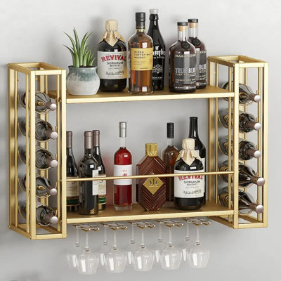 Wall Mounted Wine Rack, 48.6" W x 9.8" D x 21.6" H