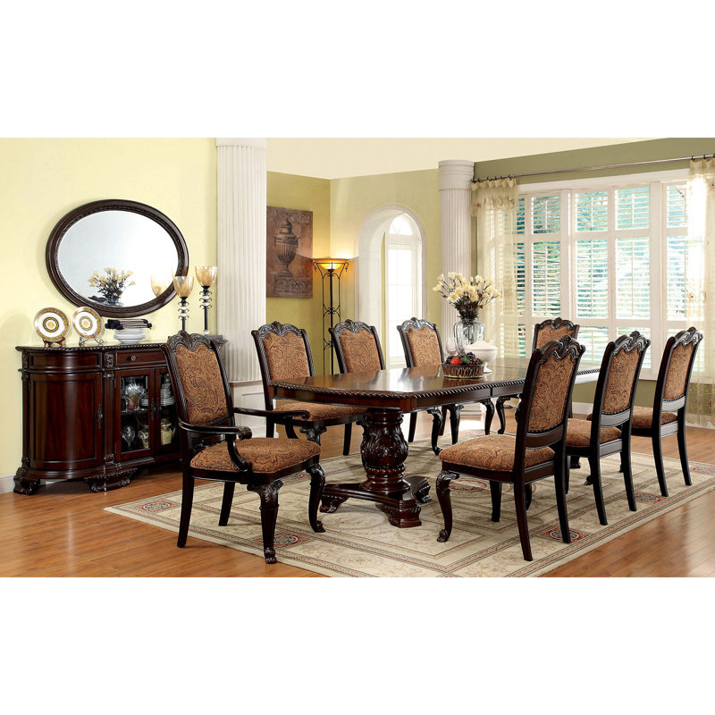 Johnathon 8 - Person Extendable Double Pedestal Dining Set, 9