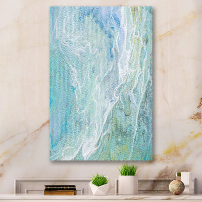 Shades Of Turquoise And White - Modern & Contemporary Canvas Wall Art