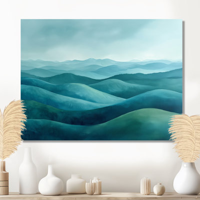 «Countryside Rolling Hills In The Mist II», art mural grand paysage