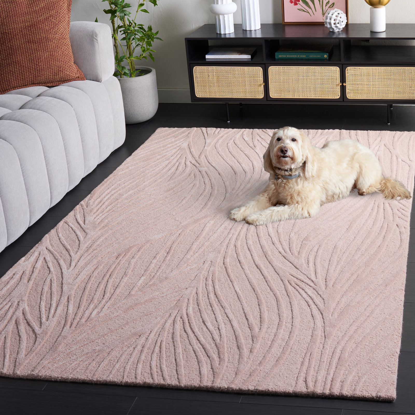 Hand-Tufted Abstract Wool Rug, Rectangle 5' x 8'