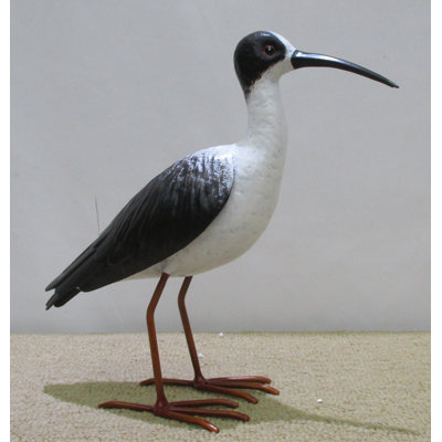 Black And White Water Bird Garden Sculpture