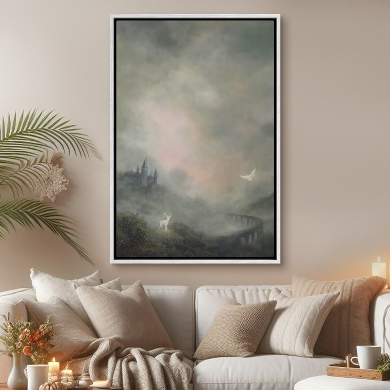 Art mural encadré abstrait rétro antique classique pour chambre à coucher, H 36 po x l 24 po, Blanc