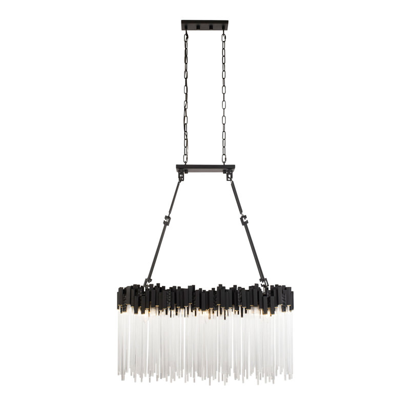 Luminaire suspendu Matrix - P 12,5 po x l 36,5 po x H 29 po - noir mat / or français, Noir mat / or français, Six lumières