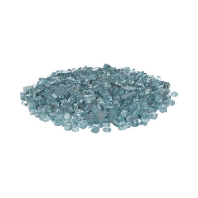 Fire Sense Premium Sparkling Reflective Tempered Fire Glass for Fire Pits Easy to Install-10 Lbs Crystal Clear
