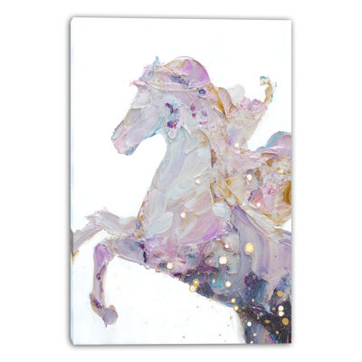 «Pearl Impasto Horse», art mural sur toile tendue