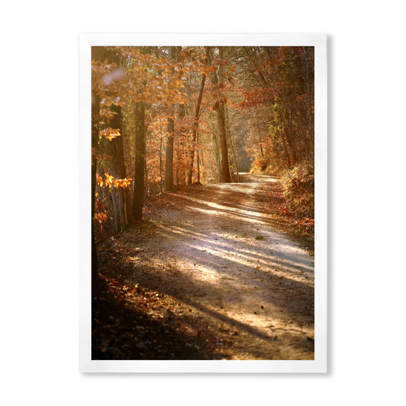 «Colorful Fall Leaves II», art mural traditionnel sur toile, H 20 po x l 12 po x P 1 po, Cadre photo blanc