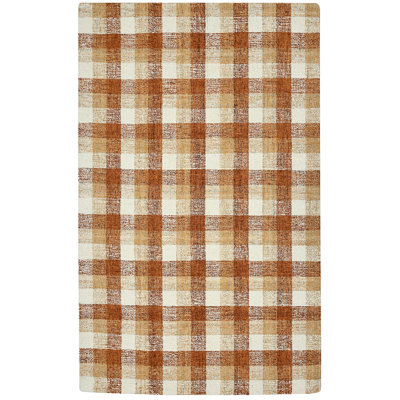 Azevedo Plaid Handmade Tufted Wool Area Rug