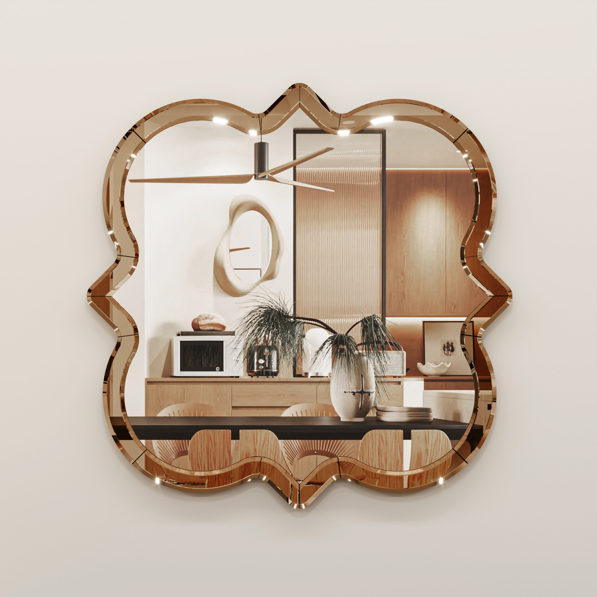 Rosdorf Park Heba Manufactured Wood Arch Mirror Mounted Silver ...