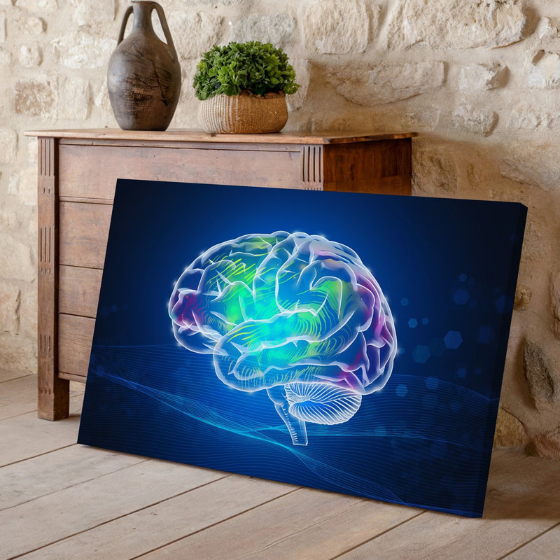 Reproduction d'art abstrait sur toile, "Art", "Brain At The Center Illuminated", H 11 po x l 14 po
