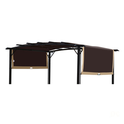 Universal Canopy Cover Replacement for 12x9 Ft Curved Outdoor Pergola Structure-Brown