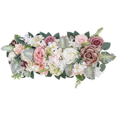 1pc Artificial Wedding Flower Row Rose Fake Flowers Arch Backdrop For Wedding Home Party Door Wall Table Decoration For Wedding Decoration, Valentine'S Day Decor, Birthday Decor, Holiday Decor, Graduation Decoration, Party Decor Supplies
