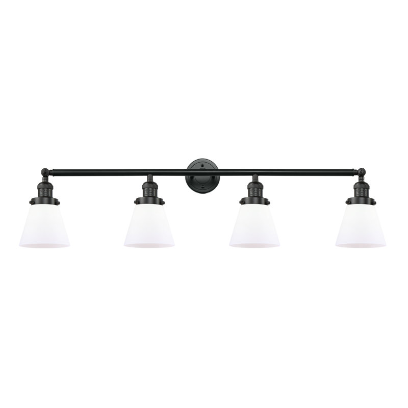 Éclairage pour meuble-lavabo de salle de bain 42 po Shauna, Blanc mat, Incandescente, Noir mat