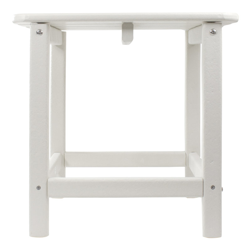 Table d'appoint d'extérieur en plastique recyclé toutes saisons blanc