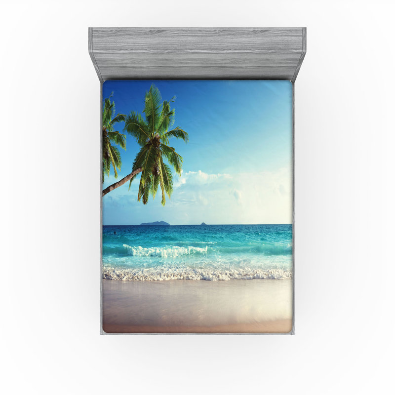 Ensemble de 2 draps-housse Ambesonne Beach, Drap-housse pour très grand lit californien