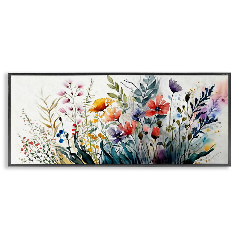 "Bold Floral Hues", impression encadrée sur bois par Ziwei Li, impression, Giclée encadrée noir minuit
