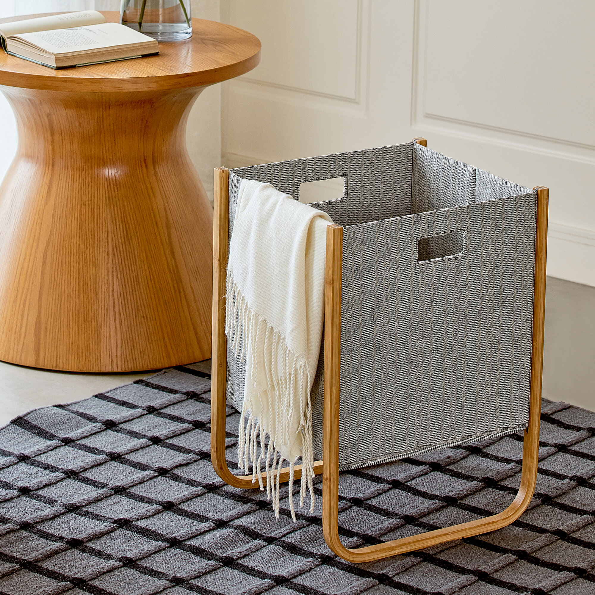 Storage Baskets Foldable Mini Square Natural Linen & Cotton Fabric