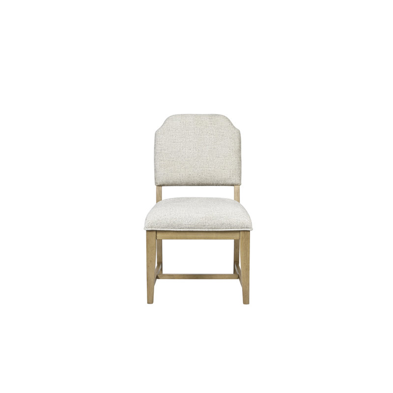 Lot de 2 chaises rembourrées en noyer de cajou avec placage, tissu à la finition chaleureuse et neutre, assise confortable et ergonomique, élégante structure en bois massif beige. Profondeur : 54,4 cm, largeur : 66 cm, hauteur : 93 cm, poids : 7,5 kg. Finition soignée.