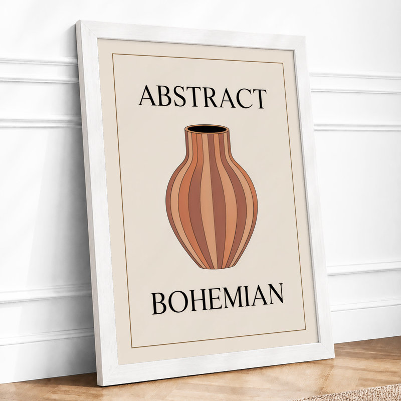 Bohemian Vase Boho 1 Piece Single Picture Frame Wall Art, A4 - 29.7 x 21.0 cm, White