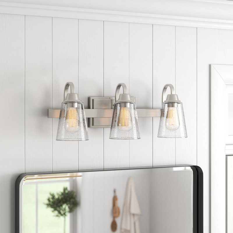 Éclairage pour meuble-lavabo 3 lumières à intensité réglable Willey, Nickel poli brossé