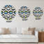 Horloge murale à motif géométrique rétro vert et bleu-1680038730
