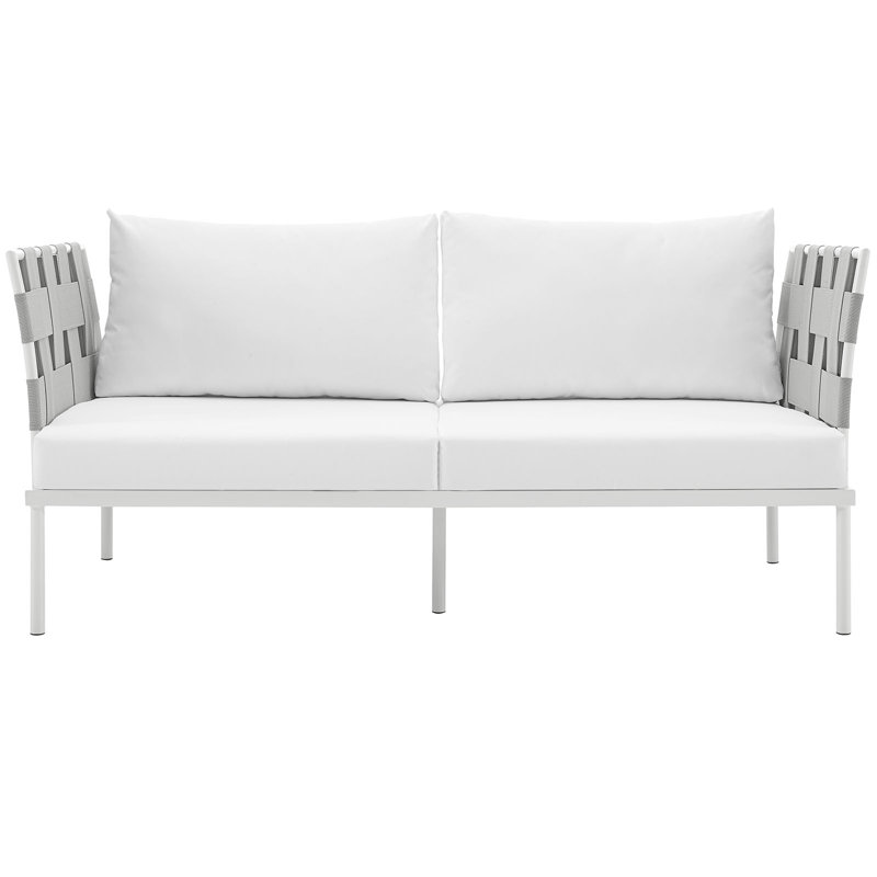 Causeuse d'extérieur en aluminium Harmony, Blanc