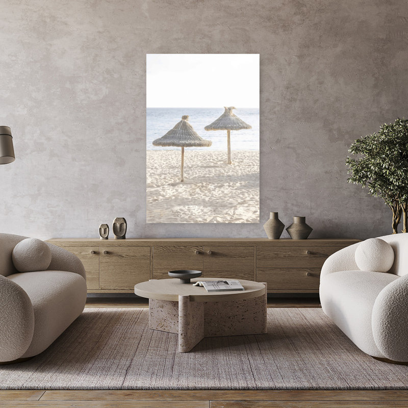 Parasol de plage, art mural contemporain, H 48 po x l 32 po