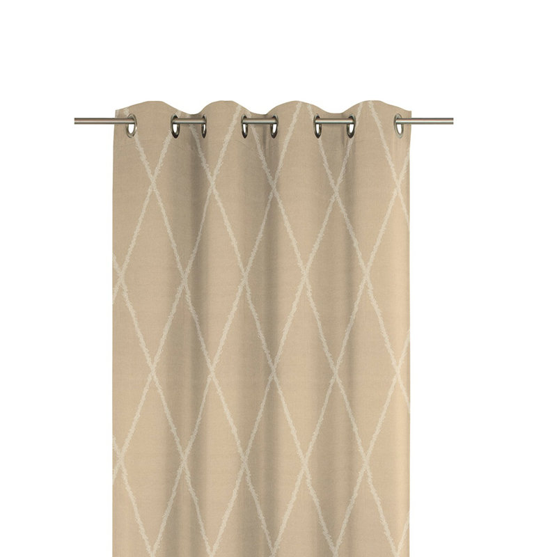 Beeman Eyelet Opaque Curtain, Dark beige, 245cm Width x 145cm Drop