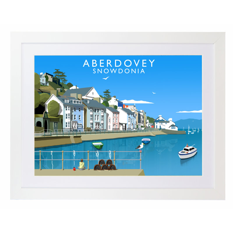 Aberdovey by Richard O'Neil - Print, 33.5 cm H x 43.5 cm W x 2.2 cm D, White Wood Frame